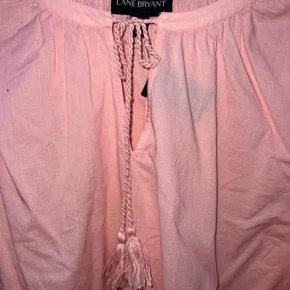 LANE BRYANT | NWT PINK EYELET KEYHOLE NECK BLOUSE - Picture 8 of 8